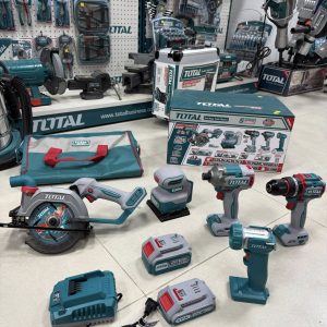 COMBO TOTAL SIERRA CIRCULAR + TALADRO IMPACTO 66Nm + LLAVE DE IMPACTO 285Nm + LIJADORA ORBITAL + LINTERNA UTOSLI241081_14994
