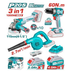 COMBO TOTAL INALAMBRICO+PULIDORA+1TALADRO+1SOPLADORA+2BAT+1CAR UTOSLI241192_15578