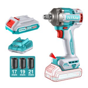 Pistola de Impacto Inalámbrica TOTAL 1/2" 20V con 2 Baterías y Cargador