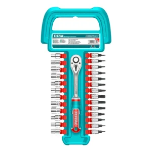 Rache con Copas 12 Piezas 1/4" 4-14mm + 14 Puntas THT141271 - TOTAL